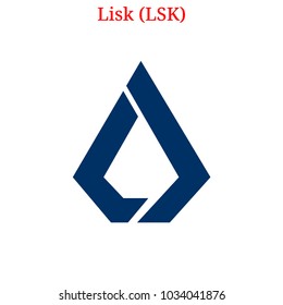 Vector Lisk (LSK) digital cryptocurrency logo. Lisk (LSK) icon. Vector illustration isolated on white background.
