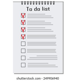 Vector list with check boxes icon, to do list, shopping list, wish list