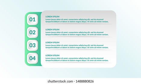 vector list Infographic design with 4 icons options or steps. Infographics for business concept.for presentations banner, workflow layout, process diagram, flow chart and how it work