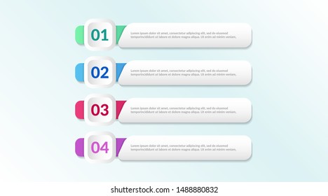 vector list Infographic design with 4 icons options or steps. Infographics for business concept.for presentations banner, workflow layout, process diagram, flow chart and how it work