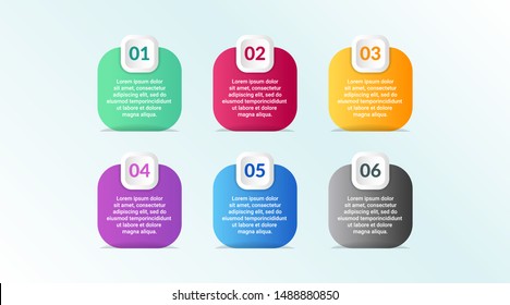 vector list Infographic design with 6 icons options or steps. Infographics for business concept.for presentations banner, workflow layout, process diagram, flow chart and how it work