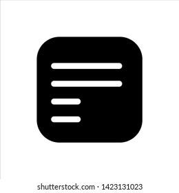 Vector list sign icon. black symbol with trendy flat style icon for web site design, logo, app, UI isolated on white background