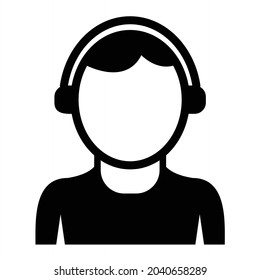 Vector Listening Glyph Icon Design
