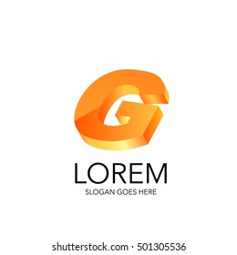 Vector literal style logo in 3D on white background