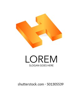 Vector literal style logo in 3D on white background