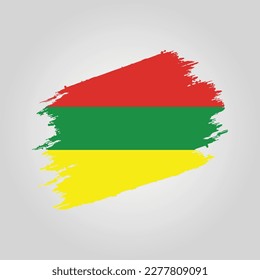 Vector Lithuania flag Brush stroke with grunge background template