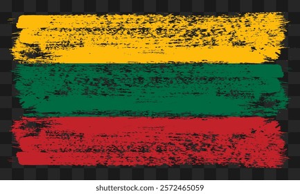 Vector Lithuania flag in grunge style on transparent background