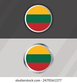Vector Lithuania Round Flag Template