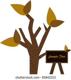 vector little board wood tree