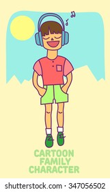Vector Little Boy Cartoon Character