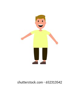 vector little boy flat illustration