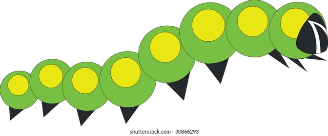 Vector. little caterpillar in color 01