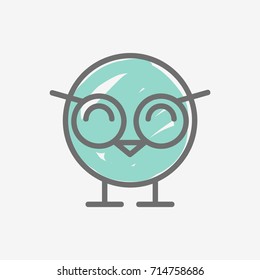 Vector little cute owl illustration.