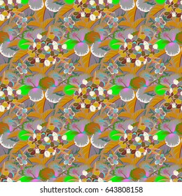 Vector little flowers. Cute seamless pattern in small flower. The elegant the template for fashion prints. Ditsy floral style in green and blue colors.