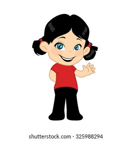 Vector Little Girl Standing