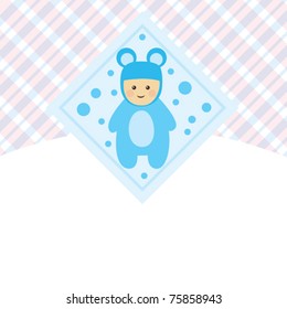 vector little happy baby set, with cover, for baby shower