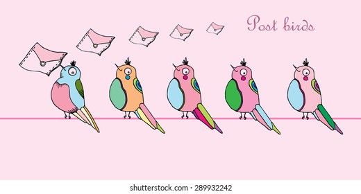 vector little post bird for e-mail design