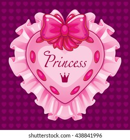 Vector Little princess pink card