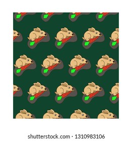 vector little rabbit pattern template background