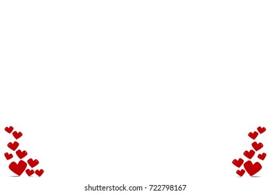 Vector - Little red hearts on white background. Concept lover. Beautiful simple background. Can be use valentines , wedding or birthday.