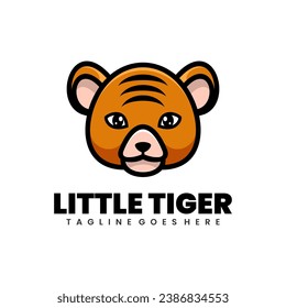 Vector little tiger mascot logo design