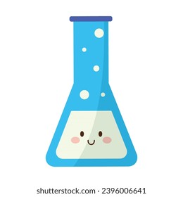 Vector little tubes doing chemical experiment.