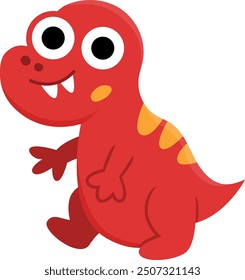 Vector little tyrannosaurus rex icon. Cute baby dinosaur illustration for kids. Funny kid T-rex clipart for children isolated on white background. Cartoon prehistoric animal picture. Adorable dino
