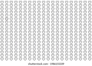 Vector of little white hearts on white background.