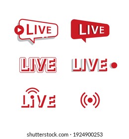 Vector- Live Icon Collection On White Background.