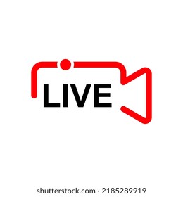 Vector Live Recording Icon on White Background