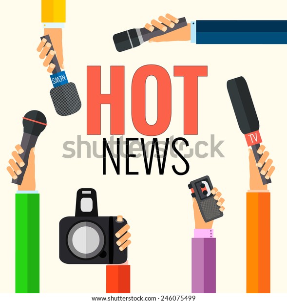Vector Live Report Concept Live News Stock Vector (Royalty Free) 246075499
