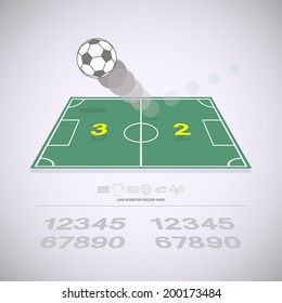 Vector of live score on soccer yard