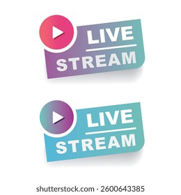 Vector live stream icon, sign, illustration.