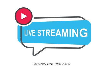 Vector live stream icon, sign, illustration.
