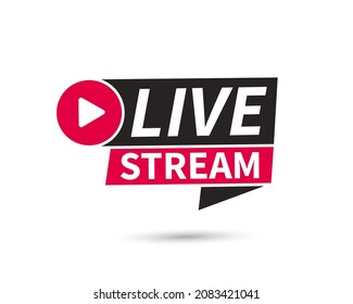 Vector live stream logo bold modern style with play button