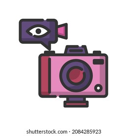 Vector live streaming filled line icon, sell and shop online related 64x64 Pixel, white background