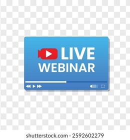 vector live webinar blue screen design
