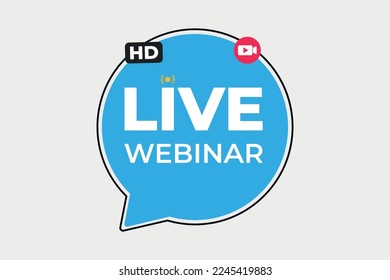 Vector live webinar stream button video learn design
