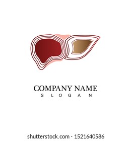 vector liver icon flat logo,human disease health design,liver anatomy medical health.