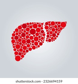 Vector liver illustration. Ready template for World Hepatitis Day and liver health themed designs. Liver disease, cancer and cirrhosis disease.