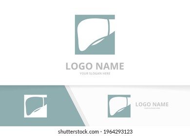 Vector liver logo combination. Hepatitis day logotype design template.