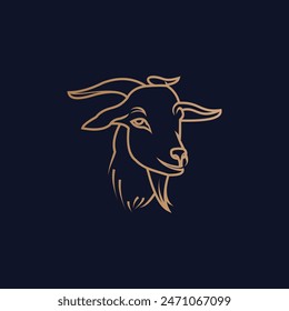 Vector livestock goat logo simple farming design product brand  illustration