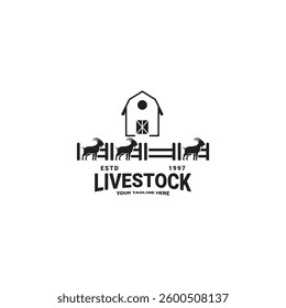 Vector livestock logo design. Cattle, Goat, Chicken livestock logo template