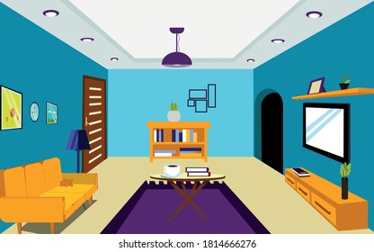 vector living room from different perspective