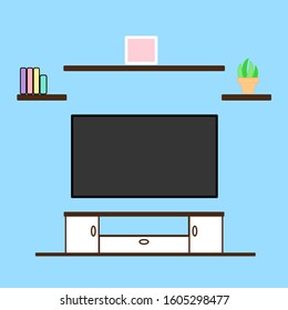 Vector Living room in house.