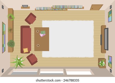 vector living room (top view)