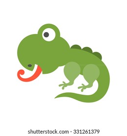 Vector lizard cartoon, flat design
