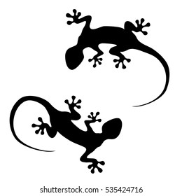 Vector lizard icons isolated on white