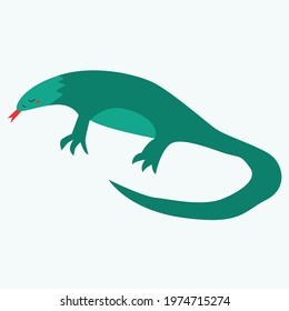 The vector lizard stuck out its tongue

