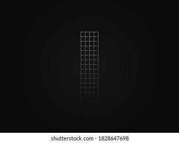 I vector lletter made of metal chain link fence. For logo, brand label, design elements, application and more. 
